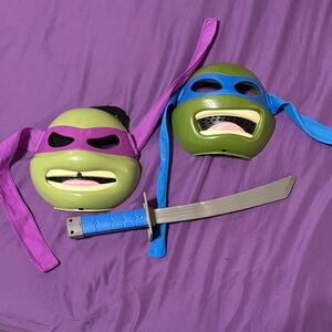 Ninja Turtle Mask and Sword Set - Green and Blue